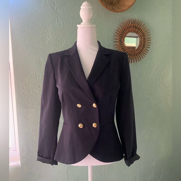 Cremieux Navy Blazer with Gold buttons. Women’s 8 business lined jacket, work - Picture 5 of 15